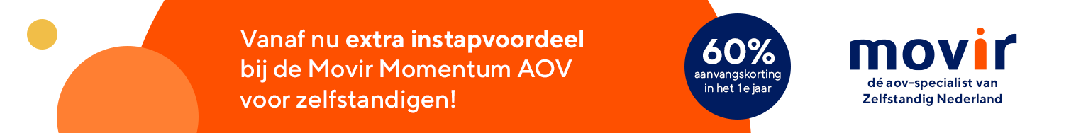 Vanaf nu extra instapvoordeel bij de Movir Momentum AOV voor zelfstandigen.